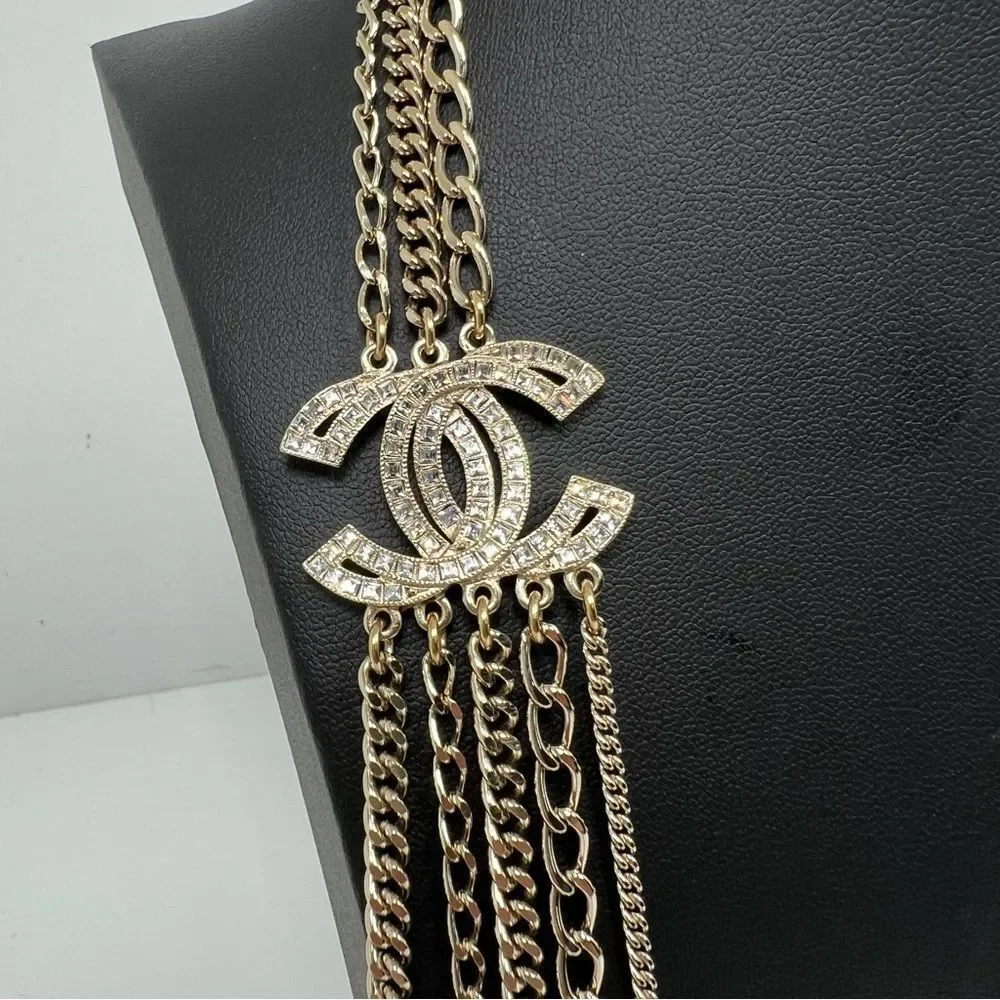 Chanel Strass CC Multistrand Necklace